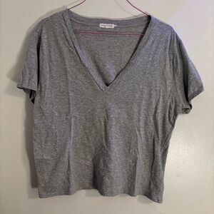 Good American White Short Sleeve V neck T-Shirt - Size L(3)